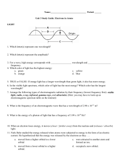1. Which letter(s) represent one wavelength?