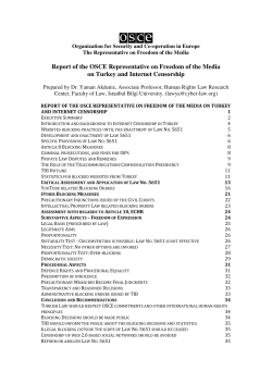 OSCE RFOM Report on the Turkish Internet Law
