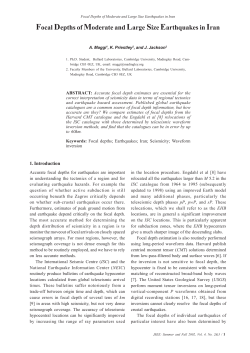 Focal Depths of Moderate and Large Size Earthquakes in Iran