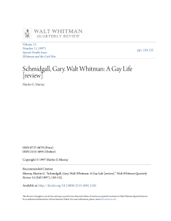 Schmidgall, Gary. Walt Whitman: A Gay Life