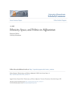 Ethnicity, Space, and Politics in Afghanistan