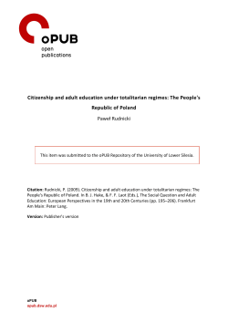 Citizenship and adult education under totalitarian regimes