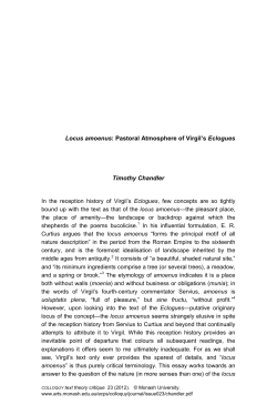 Locus amoenus: Pastoral Atmosphere of Virgil`s