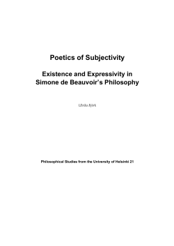 Poetics of Subjectivity. Existence and Expressivity in