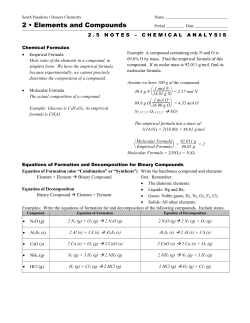 2 • Elements and Compounds