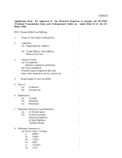 Application form for Approval of the Electrical Inspector to energise