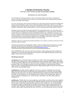 A Model of Christian Charity Governor John Winthrop (1630 on bo