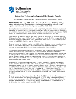 Earnings - Bottomline Technologies