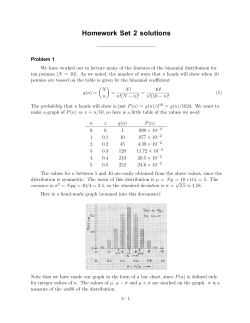 Homework Set 2 solutions