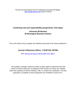 Combining risk and responsibility perspectives: first
