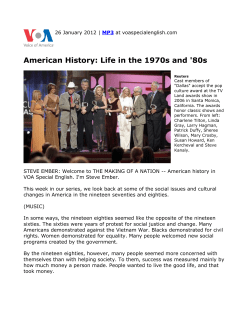 American History: Life in the 1970s and `80s