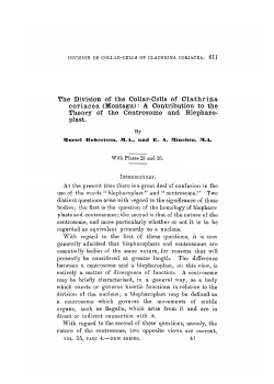 The Division of the Collar-Cells of Clathrina coriacea (Montagu): A
