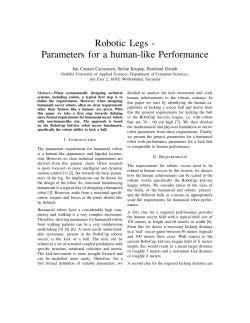Robotic Legs - Parameters for a human