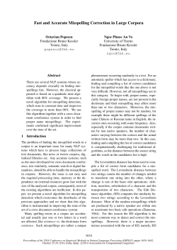 Fast and Accurate Misspelling Correction in Large