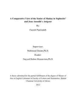 A Comparative View of the Senior of Mutiny in Sophocles` and Jean
