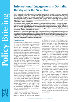 International Engagement in Somalia