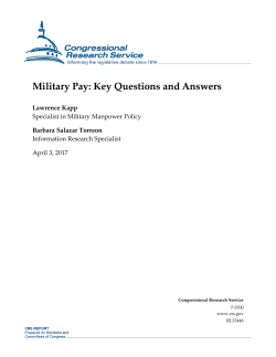 Military Pay: Key Questions and Answers [April 3, 2017]
