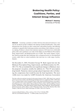 Brokering Health Policy: Coalitions, Parties, and Interest Group