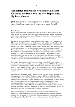 Economics and Politics within the Capitalist Core and the Debate on