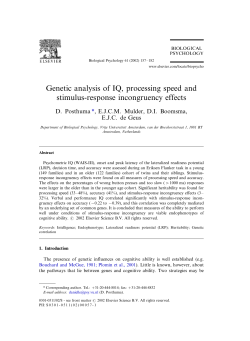 Genetic analysis of IQ, processing speed and stimulus