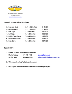 Souvenir Program Advertising Rates: 1. Business Card 3.75 x 2.5