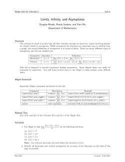 Limits, Infinity, and Asymptotes