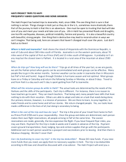 HAITI PROJECT TRIPS TO HAITI FREQUENTLY ASKED