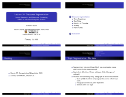 Discourse Segmentation