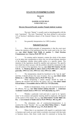 statute interpretation - Punjab Judicial Academy