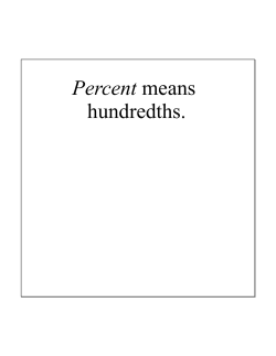 Percent means hundredths.
