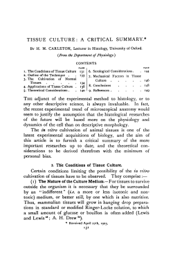 tissue culture: a critical summary.
