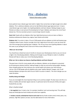 Pre Diabetes information