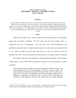 The Constitution as Idea: Defining Describing Deciding in Kelo