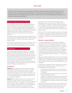 policies - First Year Experience