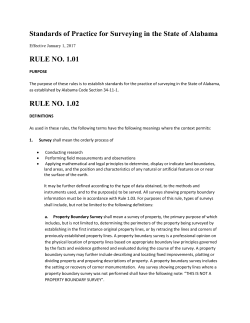 Standards of Practice for Surveying in the State of Alabama RULE