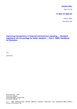 CWA3-2 XBRL Handbook for Declarers - CEN/WS XBRL
