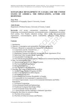 Sustainable Development in Canada and the United States of
