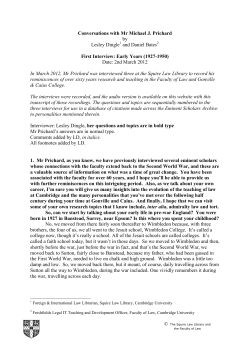 Conversations with Mr Michael J. Prichard by Lesley Dingle and