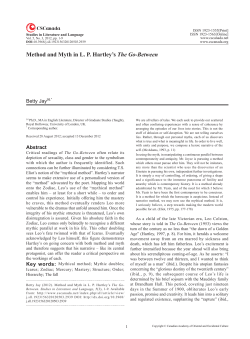 Method and Myth in LP Hartley`s The Go-Between