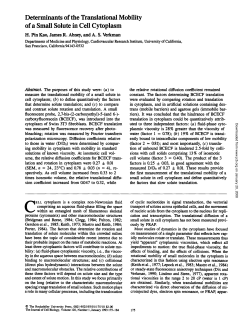 Determinants of the Translational Mobility of a Small