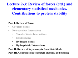 Lecture 2-3: Review of forces (ctd.) and elementary statistical