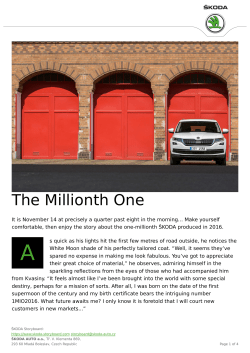 The Millionth One - Skoda Storyboard