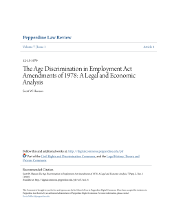The Age Discrimination in Employment Act Amendments of 1978: A