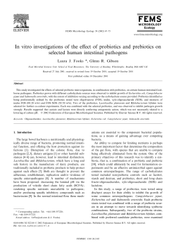 In vitro investigations of the effect of probiotics and prebiotics on