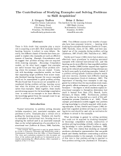 The Contributions of Studying Examples and
