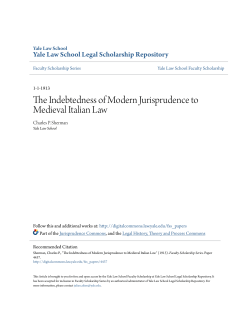 The Indebtedness of Modern Jurisprudence to Medieval Italian Law