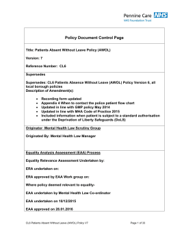Patients Absent Without Leave AWOL Policy V7
