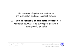 1 - General aspects: The ecological gradient from pole to equator