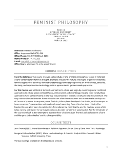 PH 8112 Feminist Philosophy