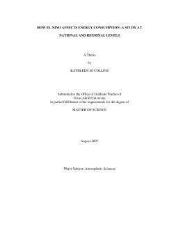 HOW EL NINO AFFECTS ENERGY CONSUMPTION: A STUDY AT